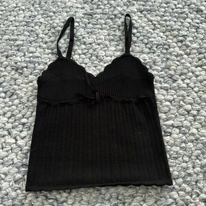 Black knit tank top by Wilfred